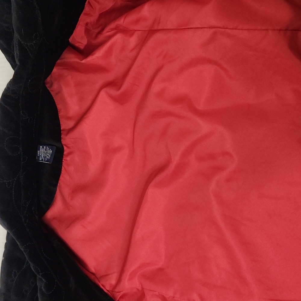 Black velvet quilted  old English Style Winter Jacket. Full Zip Down Whimsigoth - Picture 11 of 13